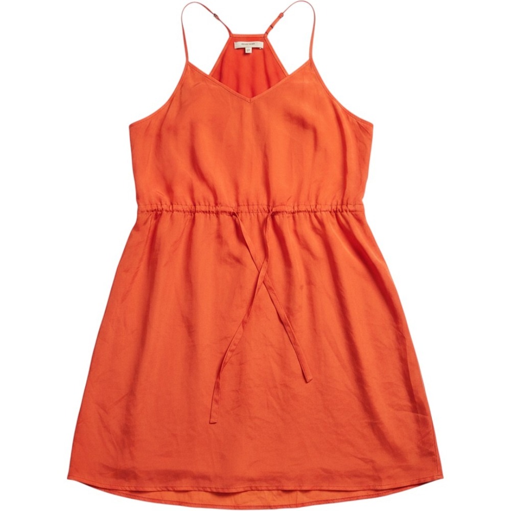 Madewell Silk Cami Dress Orange Drawstring Waist A4745 Womens Size 2